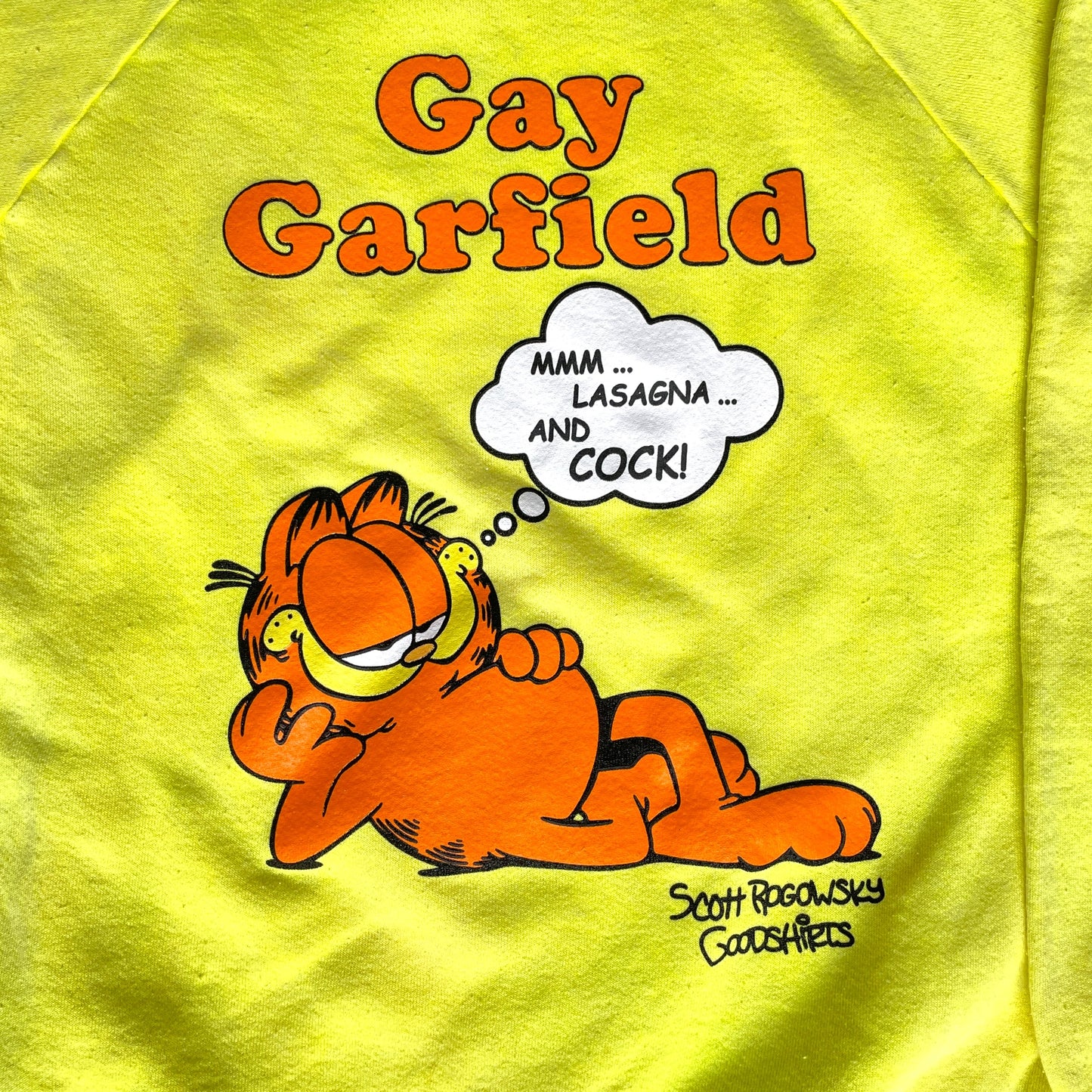 Gay Garfield - Neon Yellow Crewneck