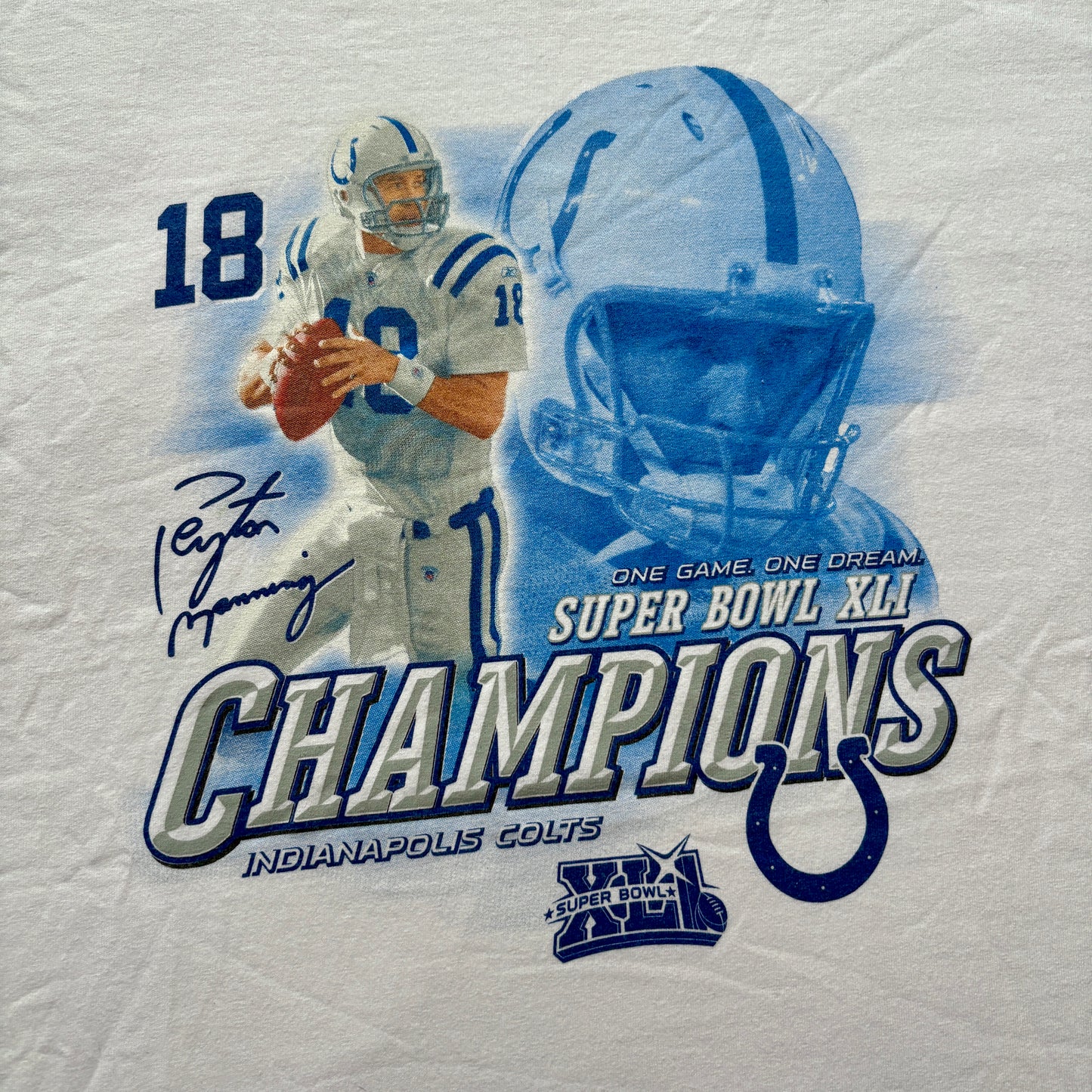 00s Peyton Manning Indianapolis Colts Super Bowl XLI Champs Tee