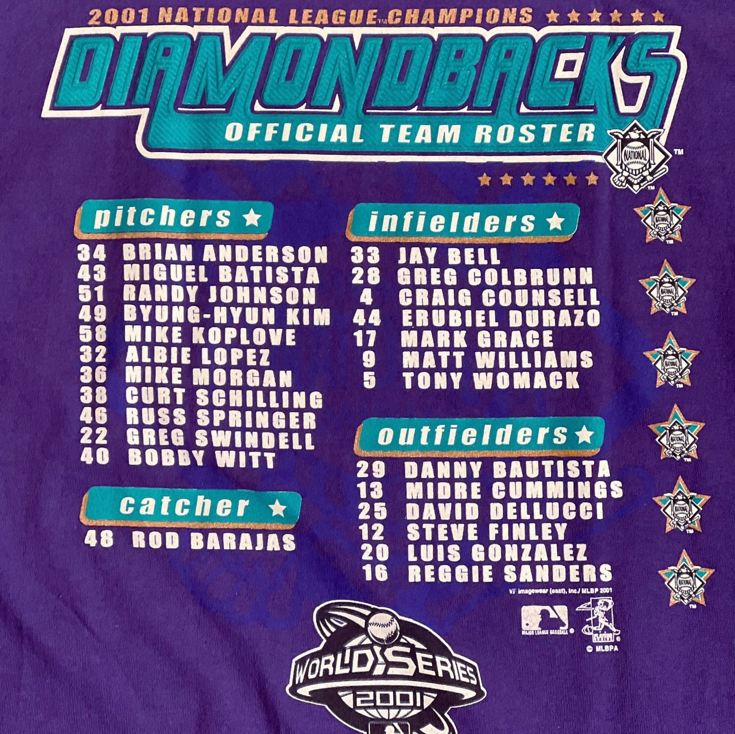 Arizona Diamondbacks 2001 World Series Champs