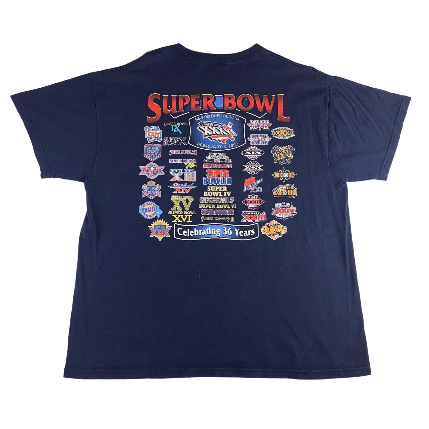 Super Bowl XXXVI Double-Sided Tee