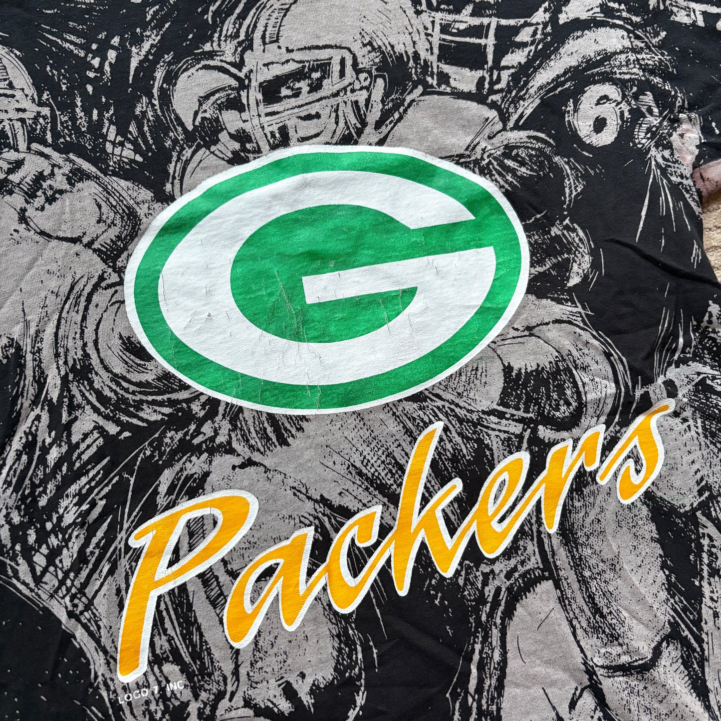 90s All-Over Print Green Bay Packers Tee