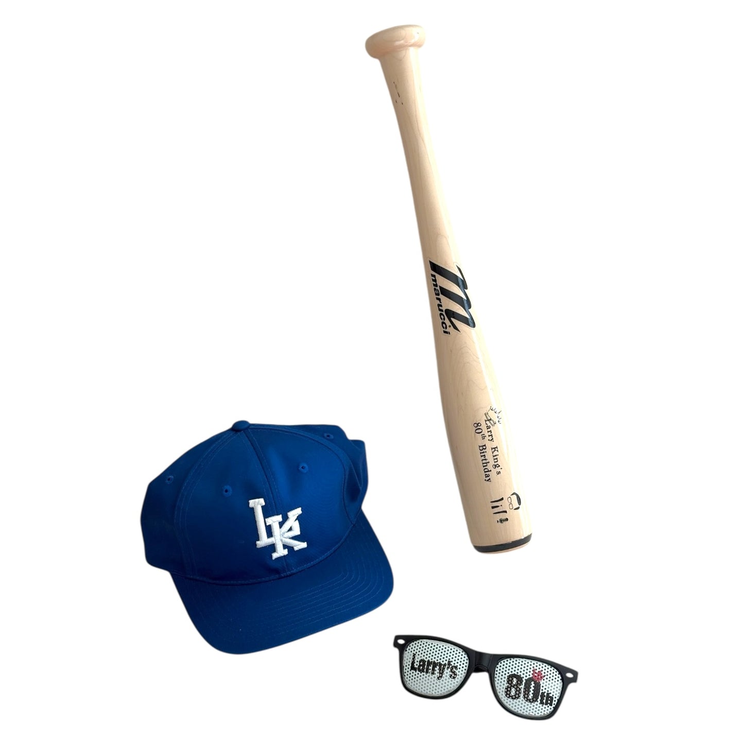 Larry King 80th Birthday Bundle (Hat + Bat + Glasses)