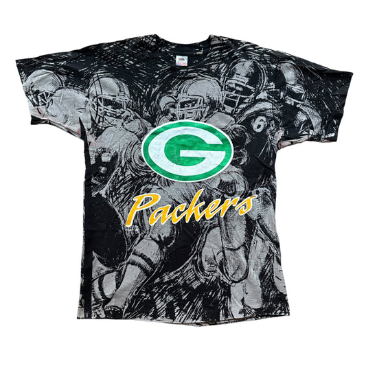 90s All-Over Print Green Bay Packers Tee