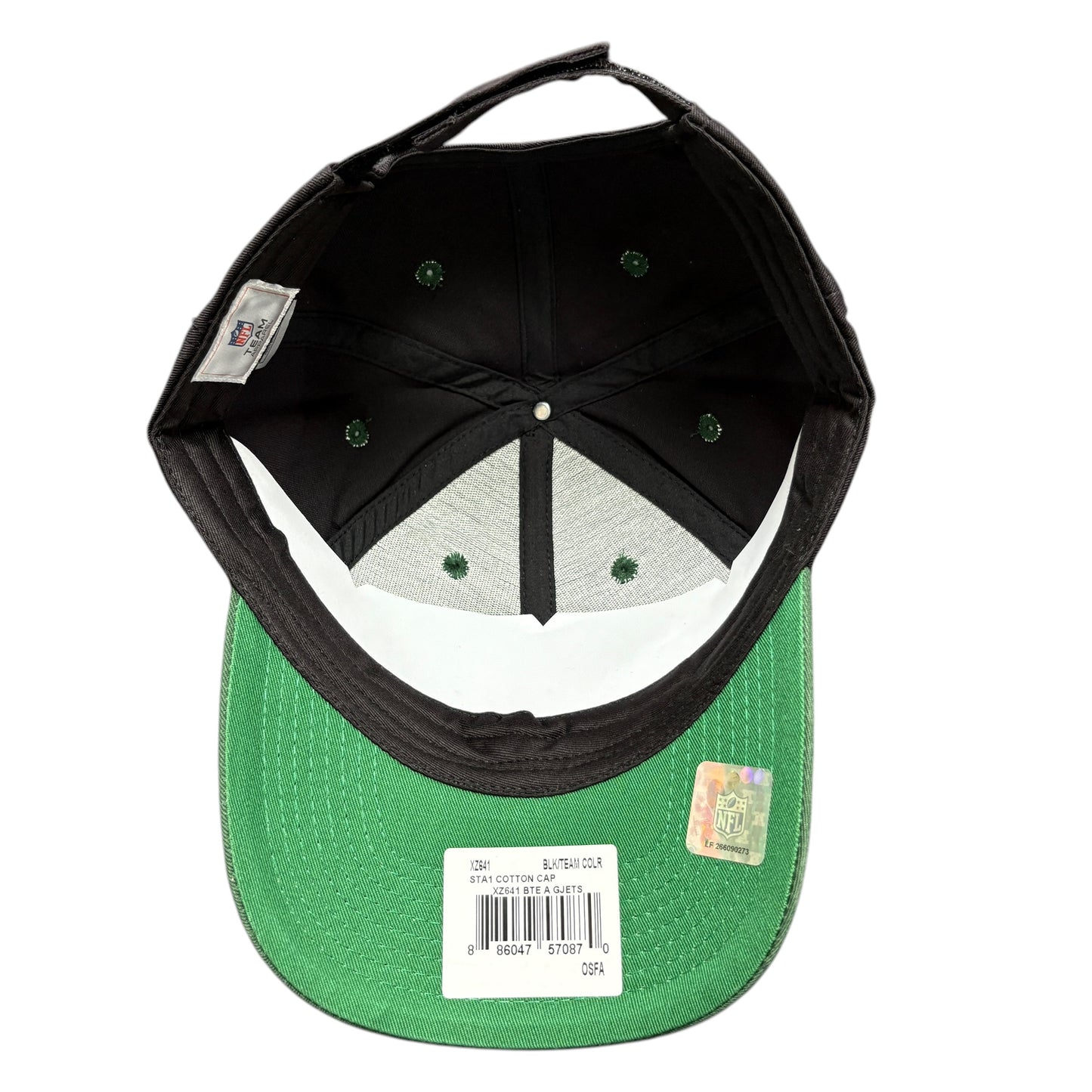 Y2K New York Jets Black/Green Strapback Hat