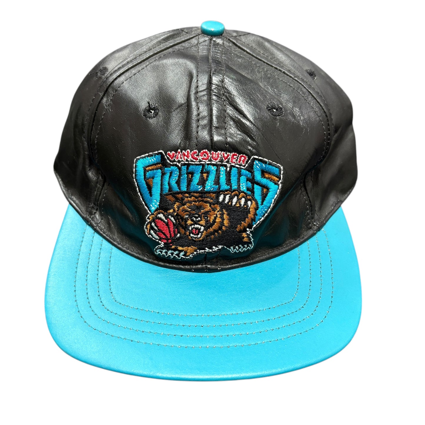 90s Vancouver Grizzlies Leather Strapback Hat