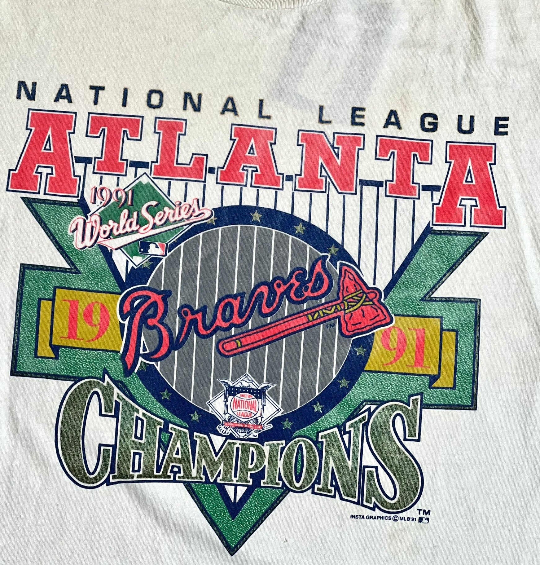 1991 Atlanta Braves NL Champs World Series All Over Print MLB T